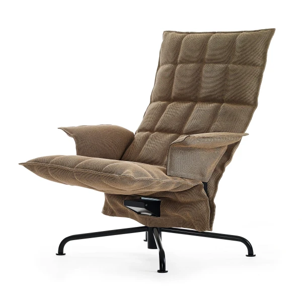 46029 Swivel k Chair armrests matt black star base Sand natural black kuva