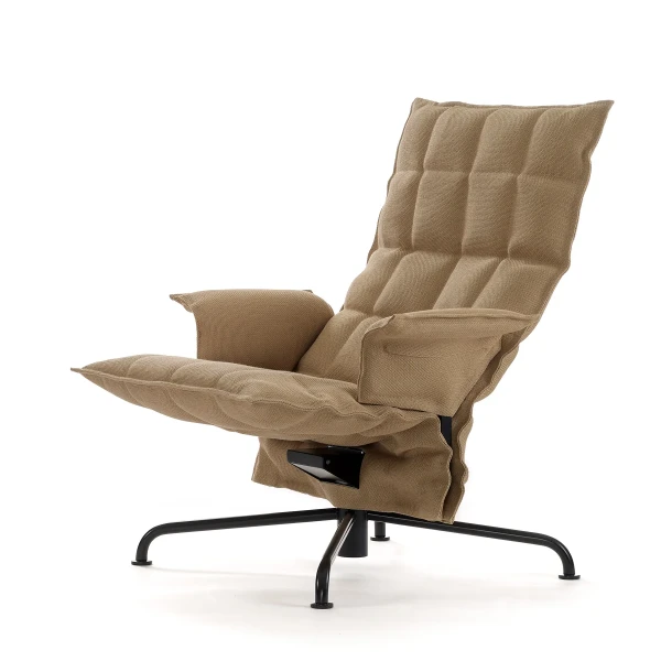 46029 Swivel k Chair armrests matt black star base Sand natural image