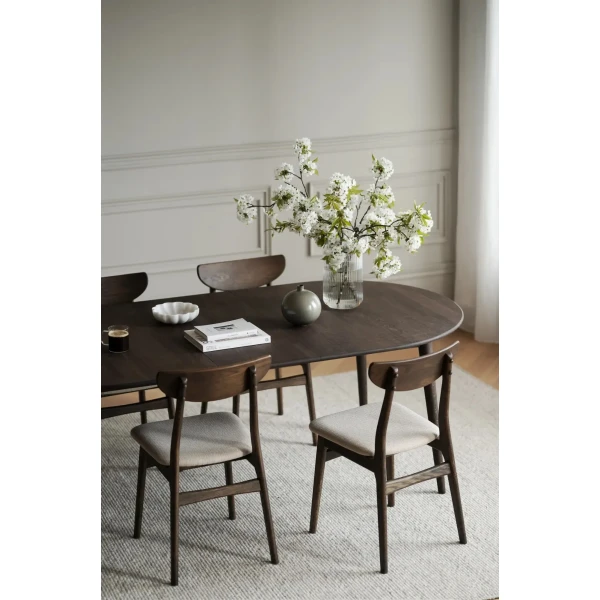 Outlet Rowico TYLER ruokapoyta ovaali 170 210cm tummanruskea tammi kuva