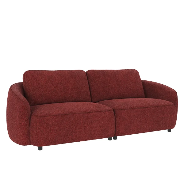 124600 b sb B Norris sofa 3 seater red fabric Anna 8 c3 image
