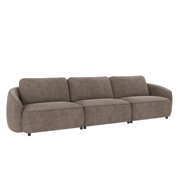 124851 b sb B Norris sofa 4 seater dark beige fabric Greg 7 c2 image