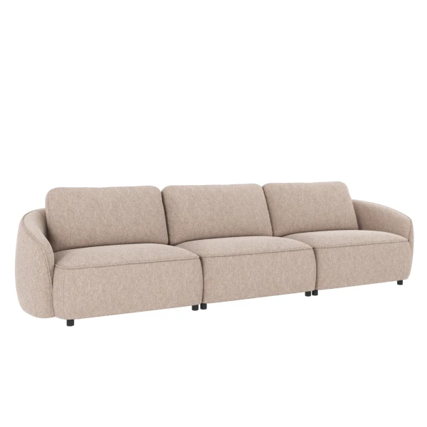 124941 b sb B Norris sofa 4 seater light grey fabric Alice 01 c4 image