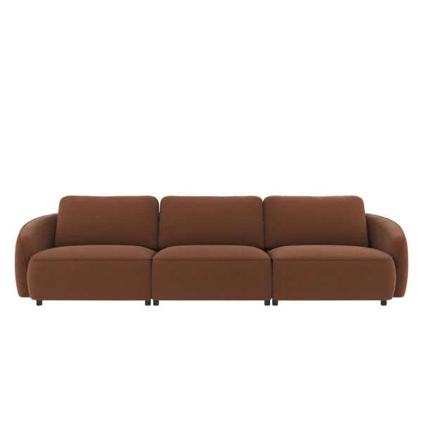 125071 b sb A Norris sofa 4 seater red fabric Rita 96 c2 kuva