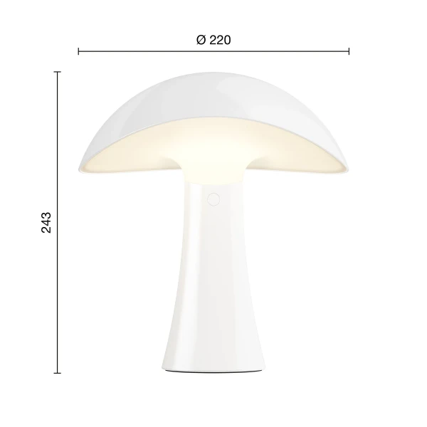 Rumee 220 Portable Lamp EU Cloud White Measurement image