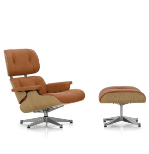 Vitra EAMES LOUNGE CHAIR fåtölj med fotpall, Chestnut - Leather Cognac 97 image