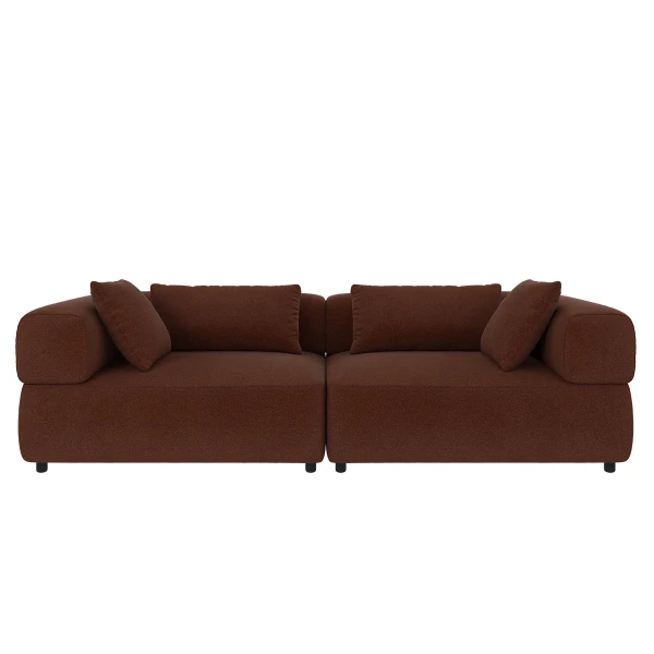 135400 b sb A Falkner sofa 3 seater red fabric Rita 96 c2 image