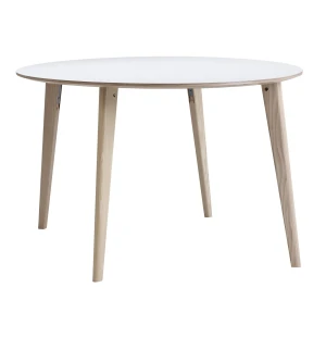 Outlet | Lundbergs Möbler SAREK bord Ø100cm vit laminat, vitvaxad ek image
