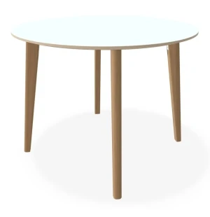 Outlet | Lundbergs Möbler SAREK bord Ø100cm vit laminat, lackad ek image