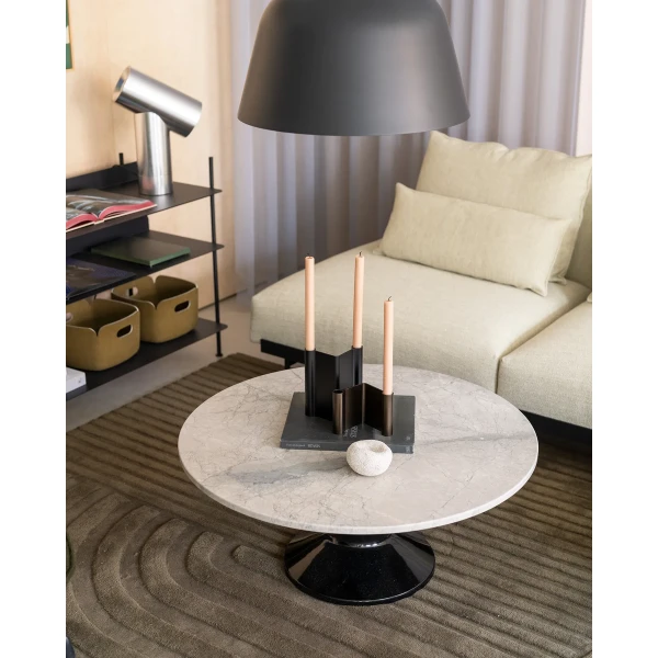 3daysofdesign 2025 muuto spaces overview midst coffee table pair candleholder in situ sofa beam table lamp compile shelves ambit kuva