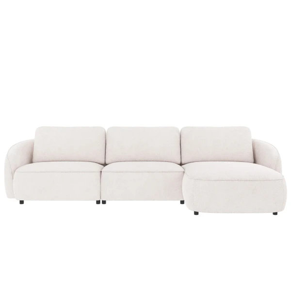 124833 b sb A Norris sofa 4 seater chaise longue R white fabric Greg 1 c2 kuva