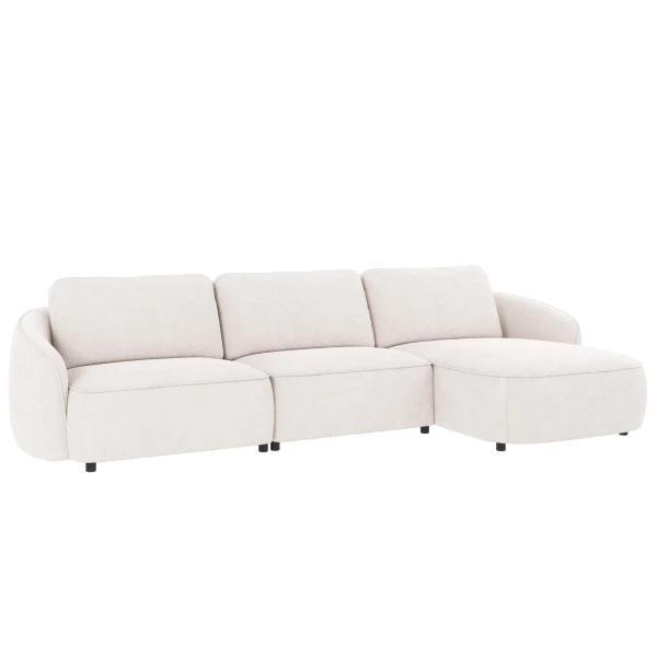 124833 b sb B Norris sofa 4 seater chaise longue R white fabric Greg 1 c2 kuva