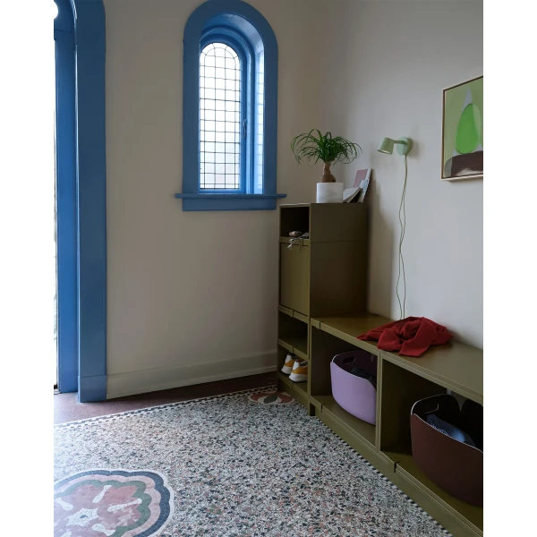 Stacked hallway 1 brown green tip wall light green restore basket dusty lilac dark brown muuto org kuva