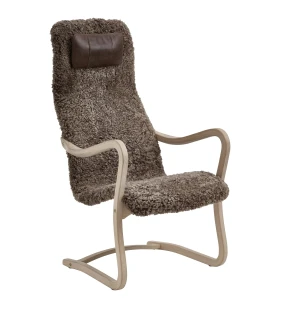 Bröderna Anderssons LUNA fåtölj, vitpigmenterad ek/fårskinn sahara image