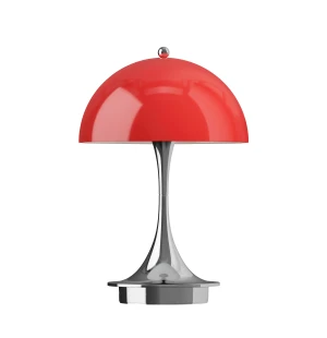 Louis Poulsen PANTHELLA 160 PORTABLE V3 pöytävalaisin, punainen/kromi kuva