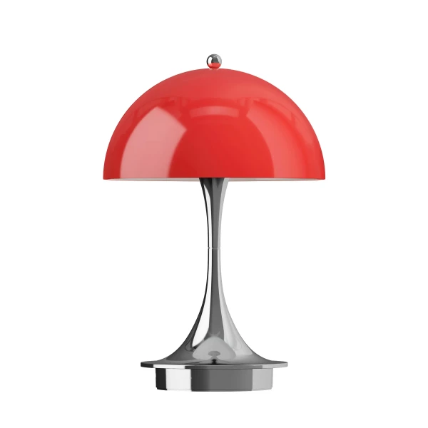 Panthella 160 Portable Lamp 160 Opal Original Red Chrome OFF kuva