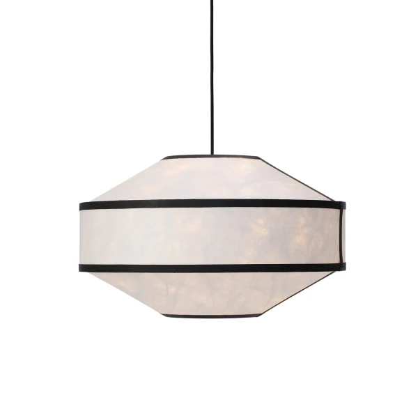 New Works Packshots 23110 Kite Pendant White Black Tyvek 55cm On kuva