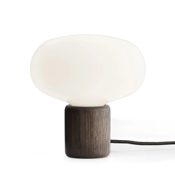 Karl Johan Table Lamp Opal White Glass Smoked Oak w  light White Background kuva