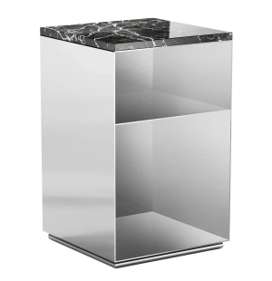 Carpe Diem Beds HOLME sängbord, krom/marmor image