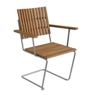 Grythyttan Stålmöbler BOVIK fåtölj, obehandlad teak/varmförzinkad image