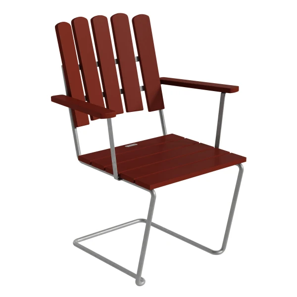 armchair A2 dark red oak hot galvanized kuva