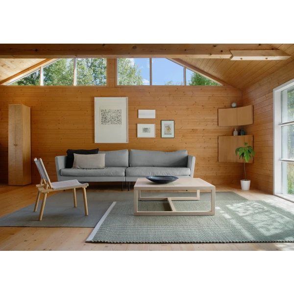 Duetto 30 y Duetto 5 stone moss paper yarn rug Coast aspen green light grey interior 1 kuva