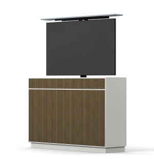 Englesson LINE TV Lift 65" senkki, valkoinen/pähkinä kuva