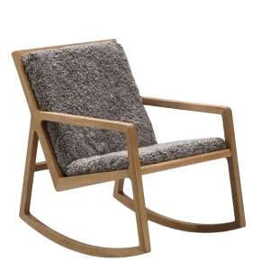 LUX keinutuoli, tammi/aito tumma lampaantalja kuva