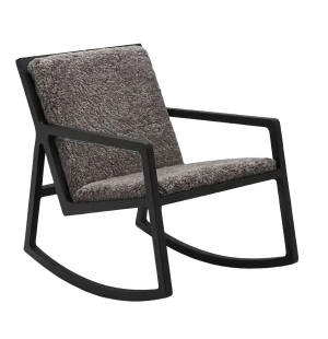 LUX keinutuoli, musta/aito tumma lampaantalja kuva