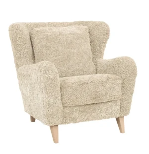 Top-Line LUZY nojatuoli lampaanvilla, beige kuva