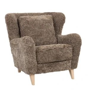 Top-Line LUZY nojatuoli lampaanvilla, light brown kuva