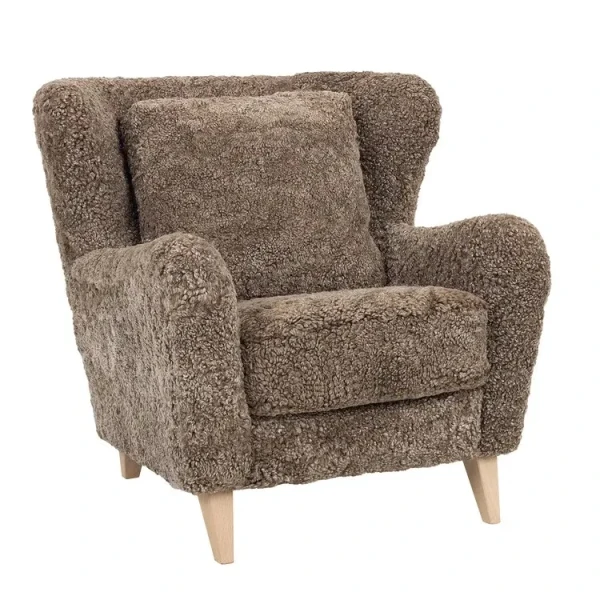 Top Line LUZY nojatuoli lampaanvilla light brown kuva