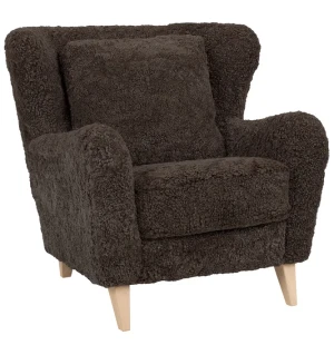 Top-Line LUZY nojatuoli lampaanvilla, dark brown kuva