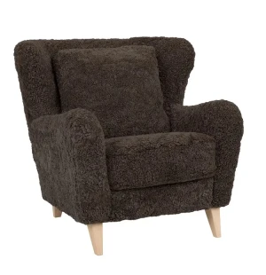 Top-Line LUZY nojatuoli lampaanvilla, dark brown kuva