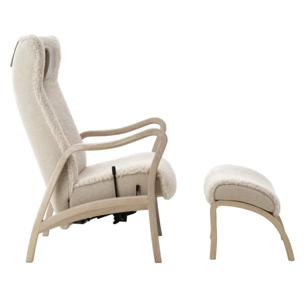 Broderna Anderssons ARCUS nojatuoli + rahi valkopigmentoitu tammilampaanvilla moonlight 3 kuva