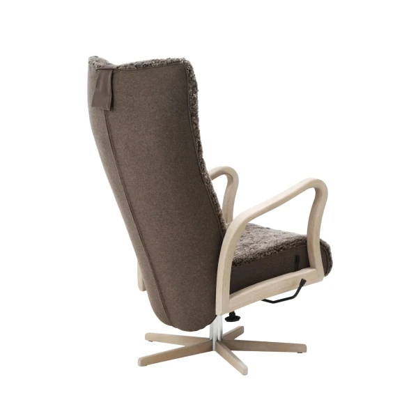 Broderna Anderssons ARCUS pyoriva nojatuoli + rahi valkopigmentoitu tammilampaanvilla sahara 2 kuva