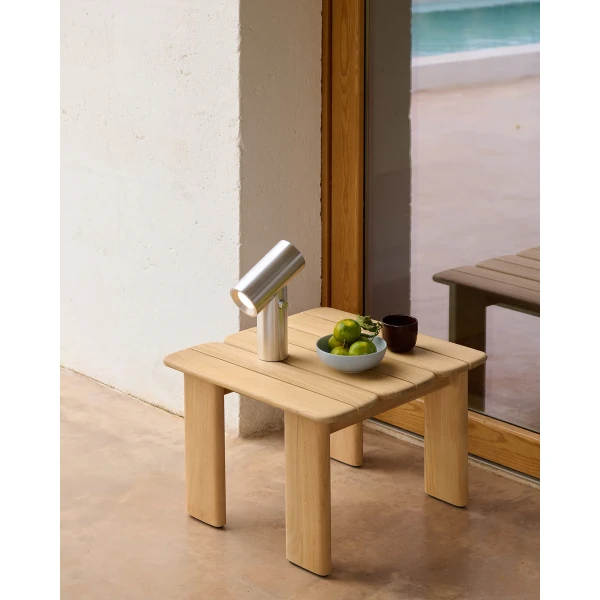 assemble coffee table 55 55 teak beam portable lamp polished aluminum ORG kuva