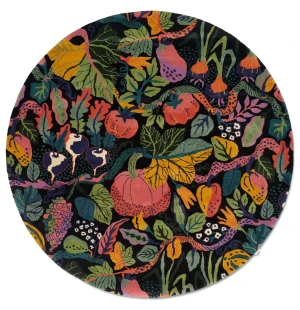 Classic Collection HERITAGE GARDEN villamatto pyöreä, charcoal multi kuva