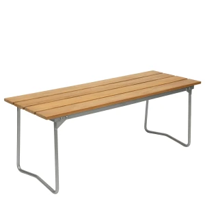 Grythyttan Stålmöbler BÄNK 8, obehandlad teak/varmförzinkad image