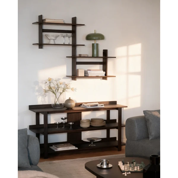 128102 128412 b mb Kilian console table Westlock wall shelf brown01 image