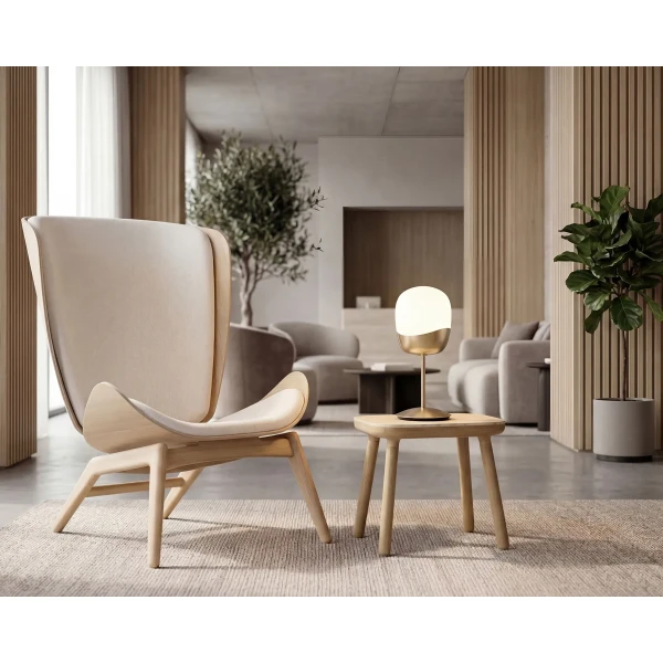 UMAGE lifestyle The Reader oak white sands Paff oak travertine Spring table lamp brass kuva