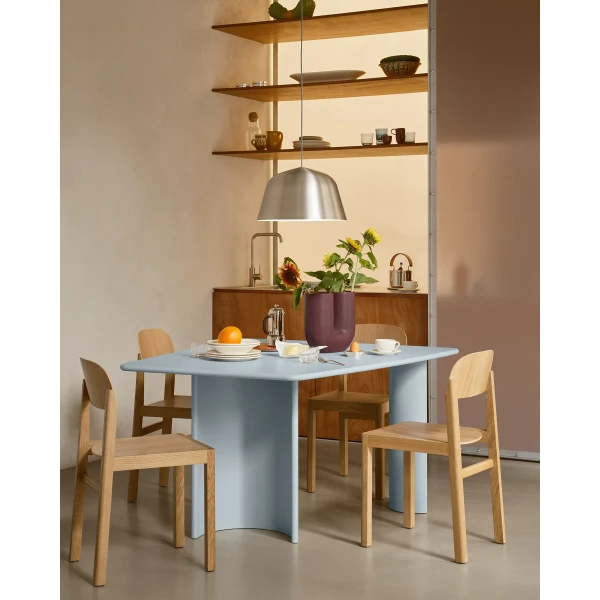 re norm table 130 light blue workshop chair oak ambit pendant 40 brushed alu kink deep red org kuva