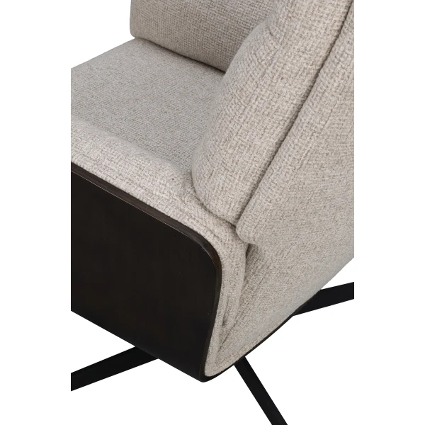 270054 b db DET1 Broderick swiveltilt loungechair lightbeige dark oak kuva