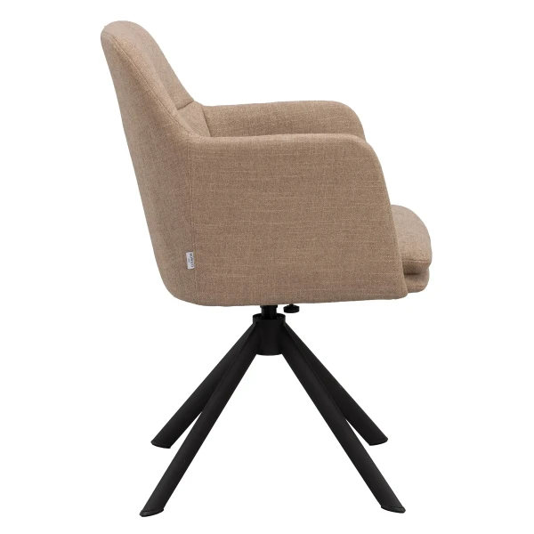 123282 b sb c Gladstone armchair w swiveltilt mediumbeige microfiber black kuva