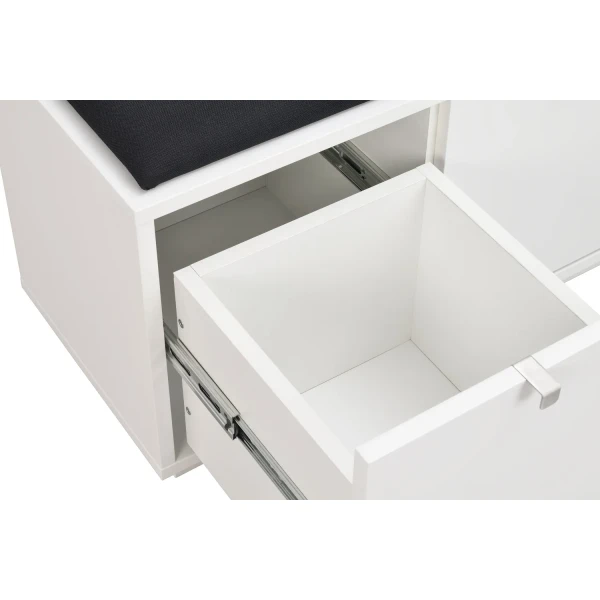 103763 det4 Confetti bench w 3drawers white black fabric B kuva