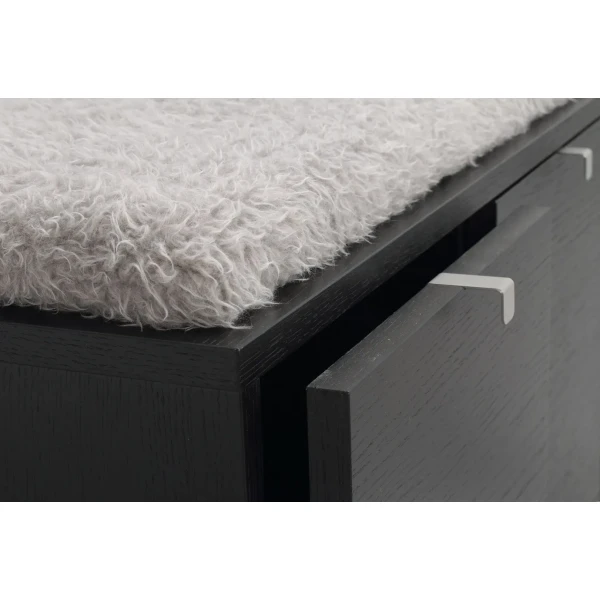103758 det3 Confetti bench w 2drawers black sheepskin imitation B kuva