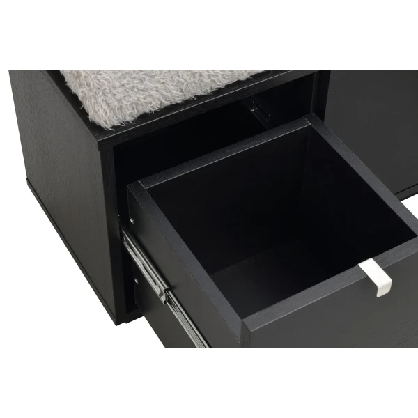 103758 det4 Confetti bench w 2drawers black sheepskin imitation B kuva