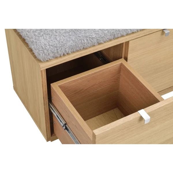 103762 det5 Confetti bench w 3drawers oak sheepskin imitation B kuva