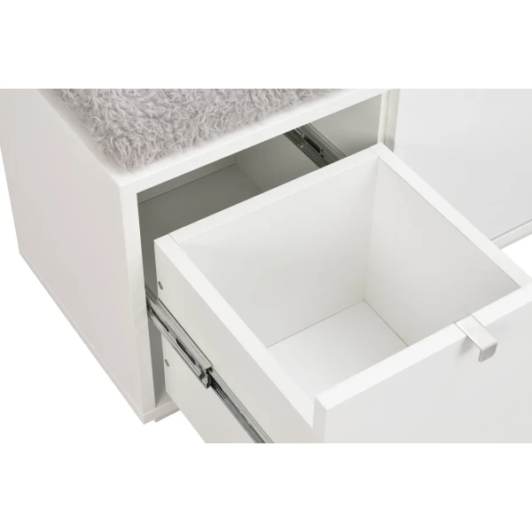 103764 det4 Confetti bench w 3drawers white sheepskin imitation B kuva