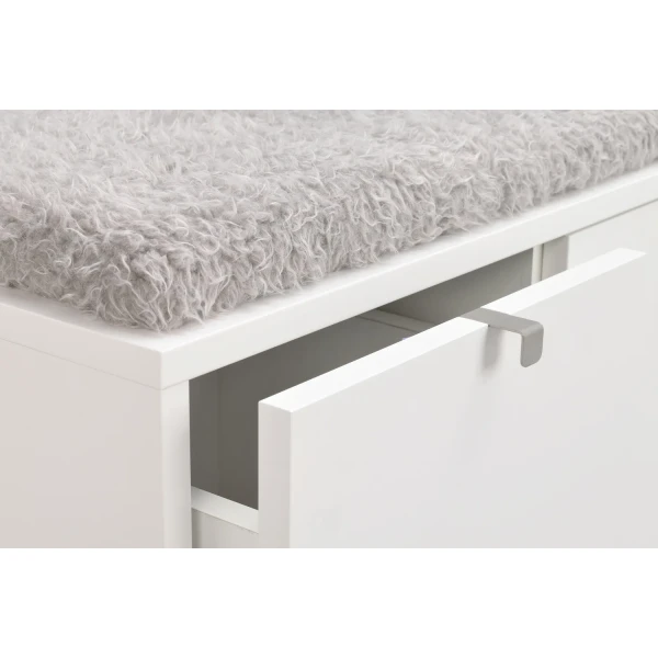 103764 det5 Confetti bench w 3drawers white sheepskin imitation B kuva
