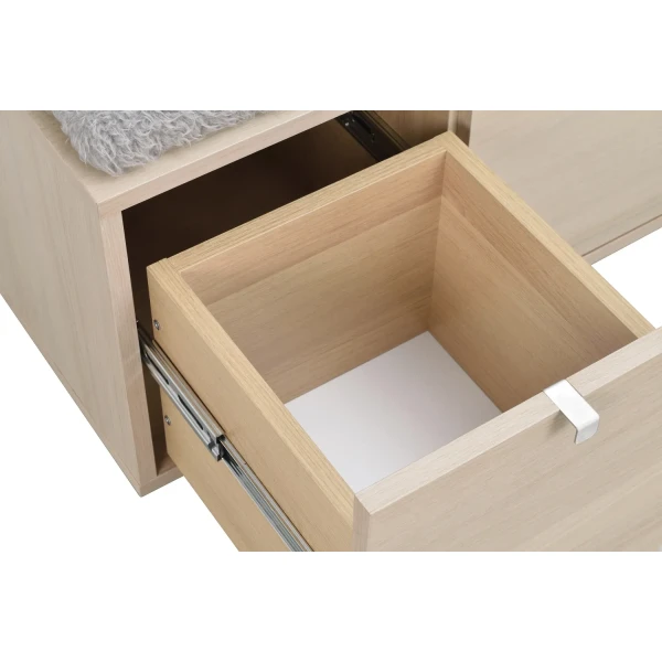 103768 det3 Confetti bench w 3drawers whithepigm oak sheepskin imitation B kuva